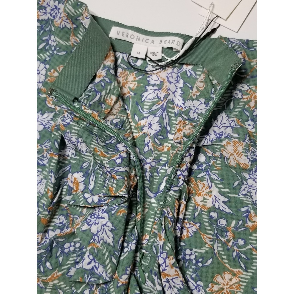 Veronica Beard Hazel Floral Asymmetric Ruffle Skirt Seafoam NWT Size M $298 - Picture 12 of 16